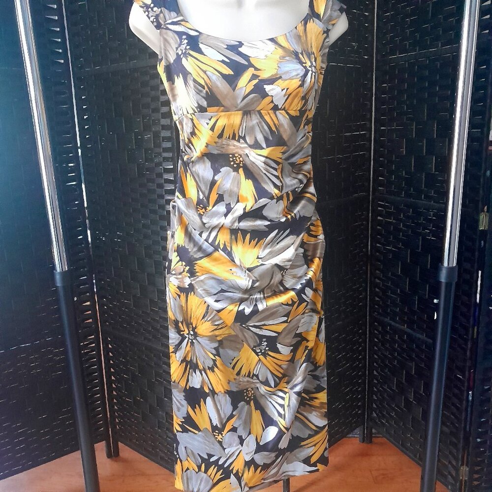 Maggy London Sunflower Cocktail Dress Size 6